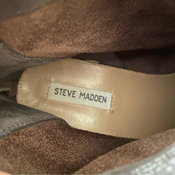 Steve Madden Legally Taupe Brown Suede Slouch Ankle Boots Size 9 - Picture 4 of 6